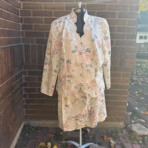 Vintage David Rose Floral Skirt and Blazer Set